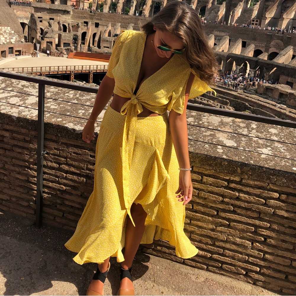 Lulu's Yellow Skirt Set